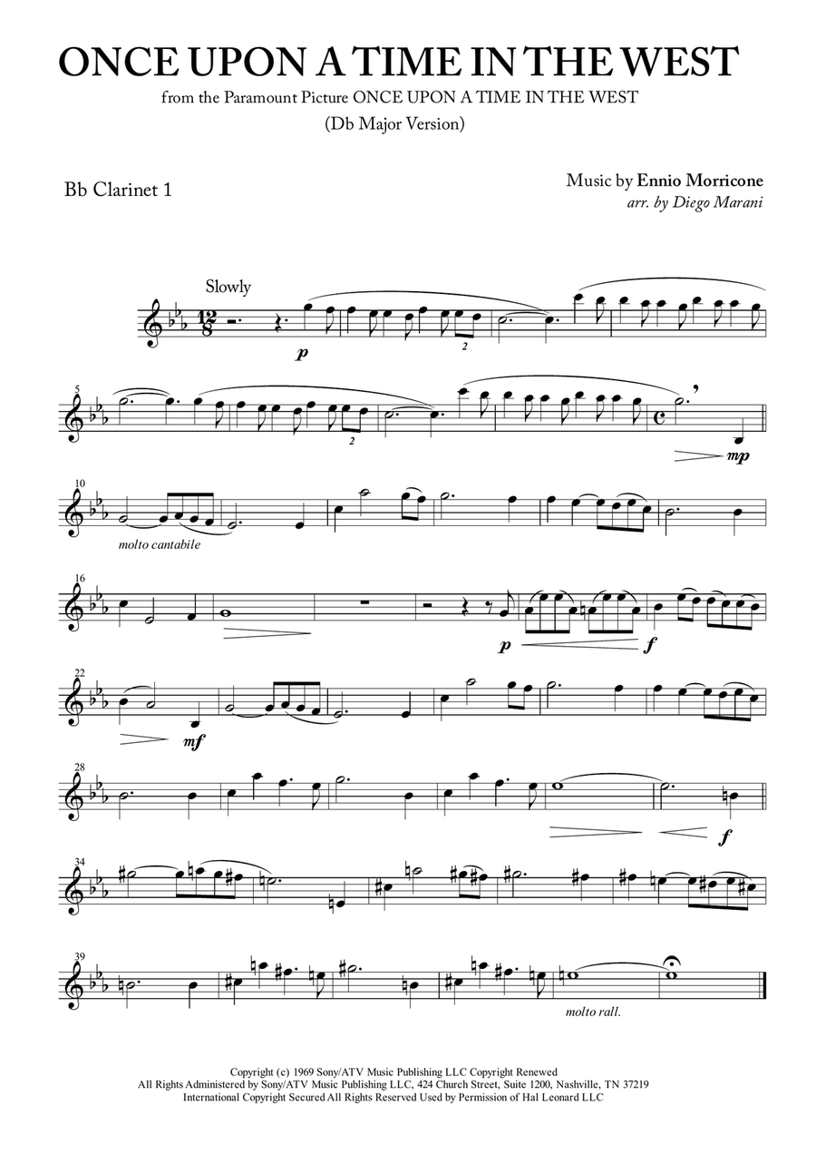 Once Upon A Time In The West from the Paramount Picture ONCE UPON A TIME IN THE WEST Woodwind Quartet scores gallery preview page 2