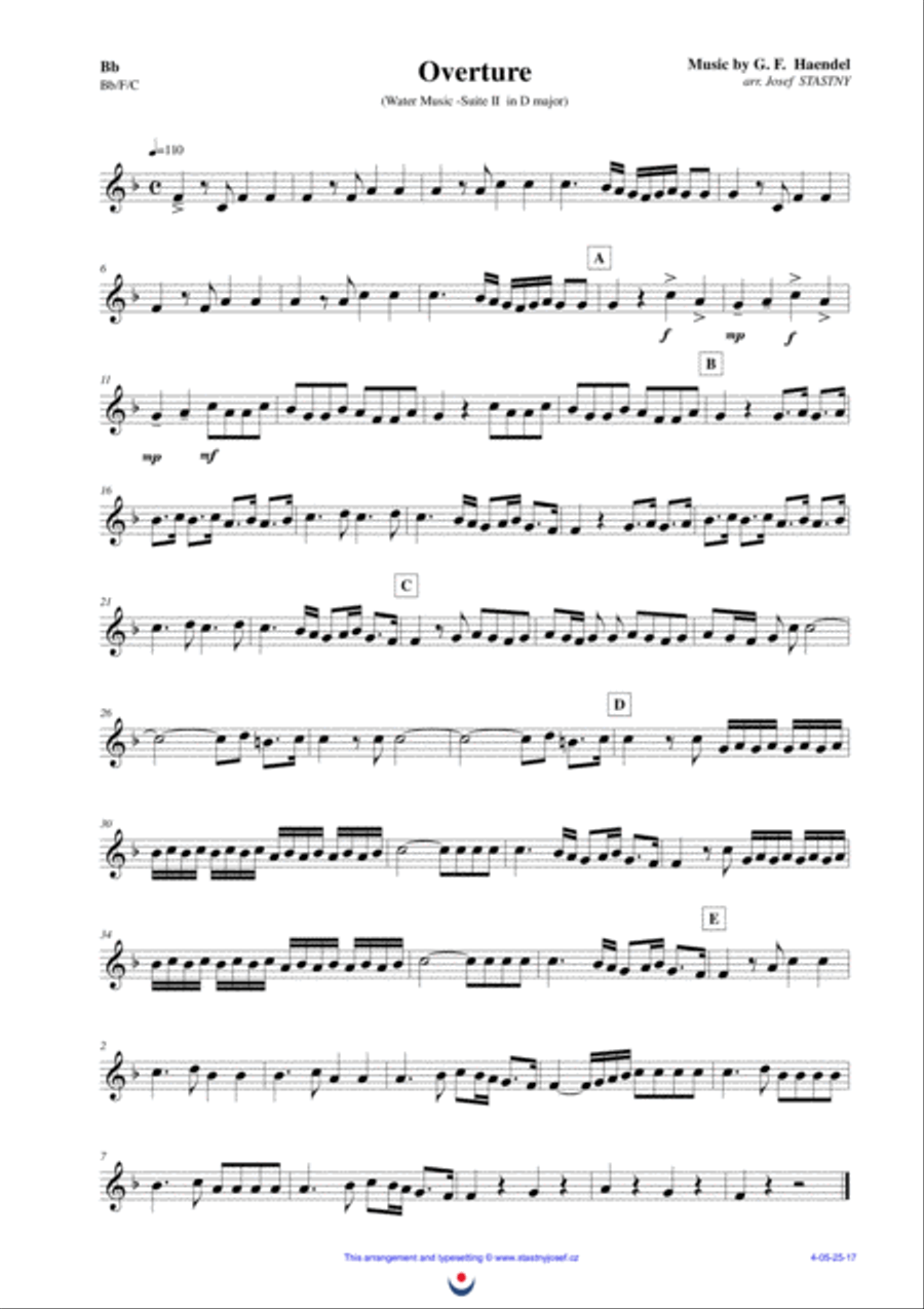Overture (Water Music) Overture (Water Music) Brass Ensemble scores gallery preview page 3