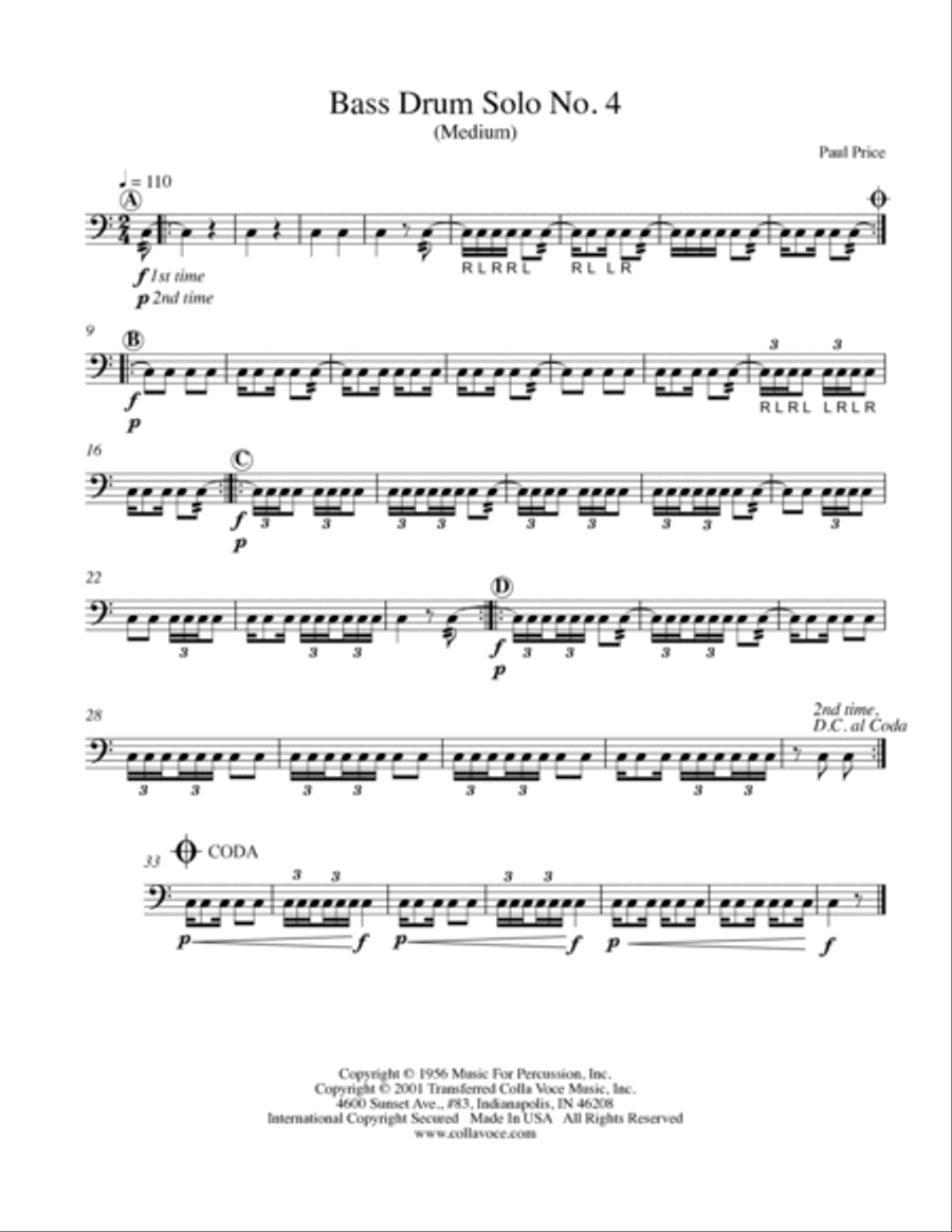 Bass Drum Solos 1-7 Percussion scores gallery preview page 6