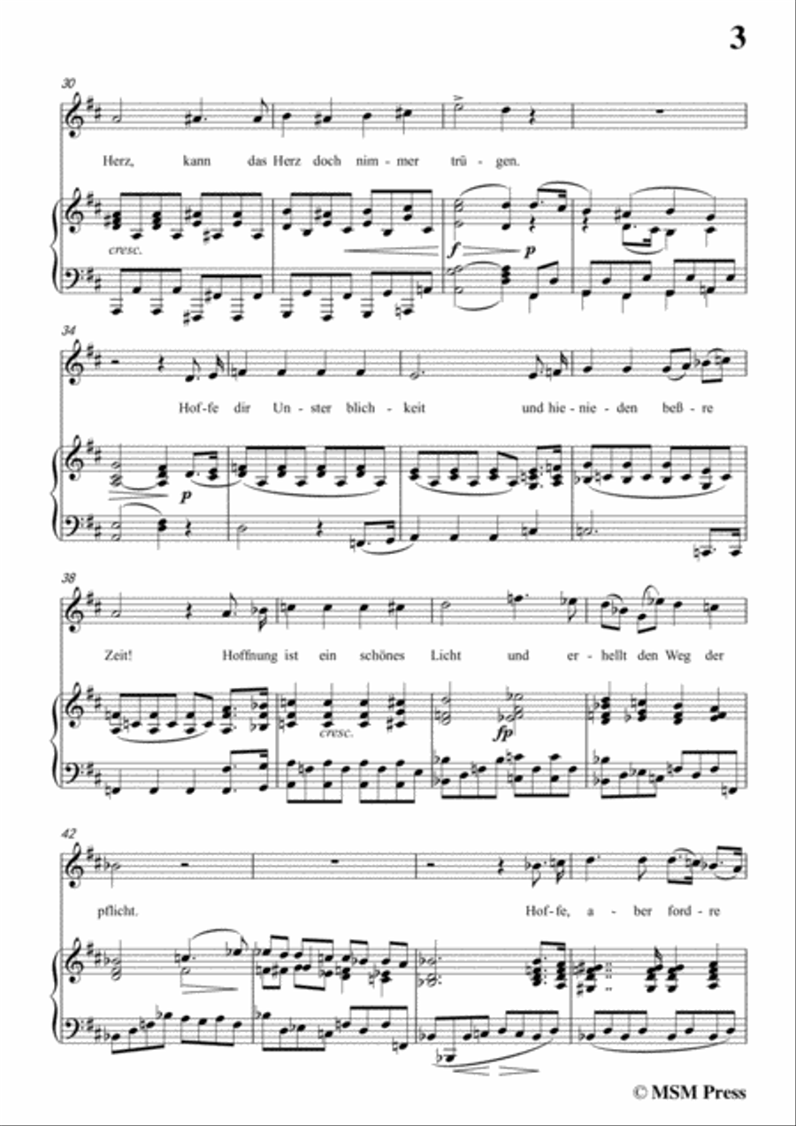 Schubert-Glaube,Hoffnung und Liebe,Op.97,in D Major,for Voice&Piano Voice scores gallery preview page 5