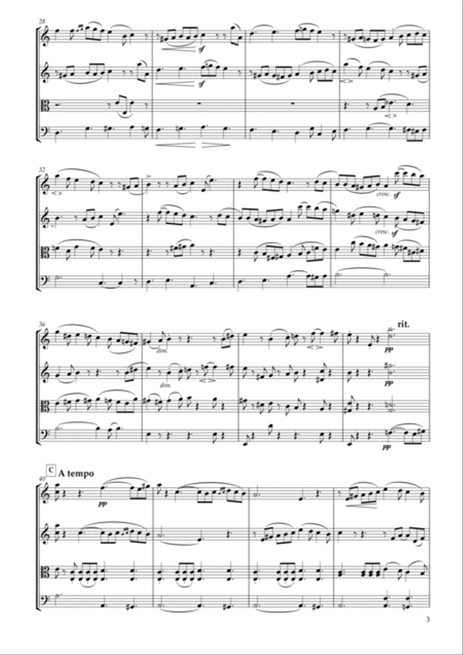 Six Etudes in Canonic Form Op.56 No.2 for String Quartet String Quartet scores gallery preview page 3