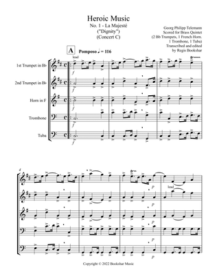 Heroic Music - No. 1. La Majeste (C) (Brass Quintet - 2 Trp, 1 Hrn, 1 Trb, 1 Tuba)
