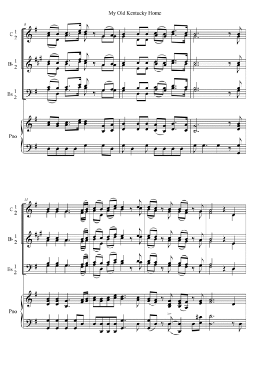 My Old Kentucky Home Piano Trio scores gallery preview page 2