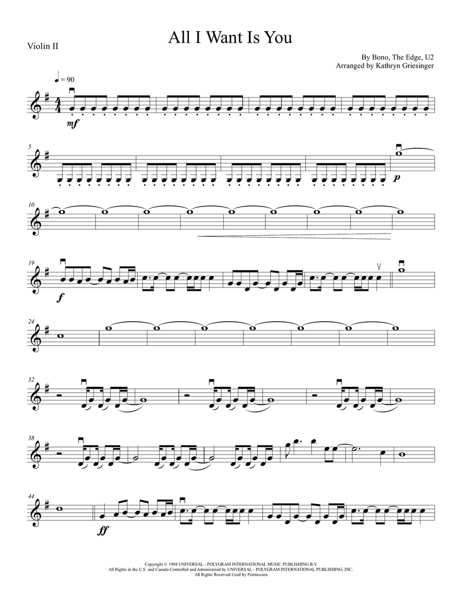 All I Want Is You String Quartet scores gallery preview page 3