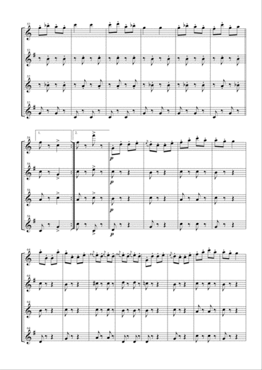 Infernal Galop (Can Can) for Saxophone Quartet Saxophone Quartet scores gallery preview page 4
