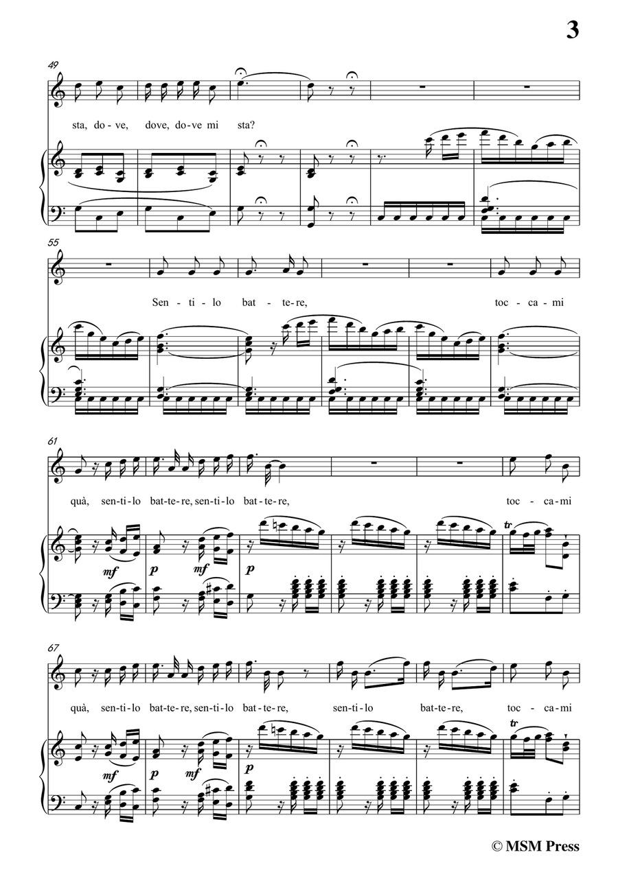 Mozart-Vedrai,carino,in C Major,for Voice and Piano Piano, Vocal scores gallery preview page 5