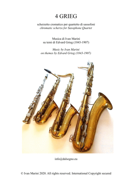 4 GRIEG - Scherzo on themes by Grieg - for Saxophone Quartet image number null
