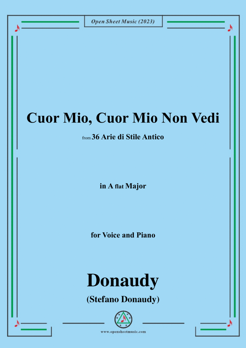 Donaudy-Cuor Mio,Cuor Mio Non Vedi,in A flat Major