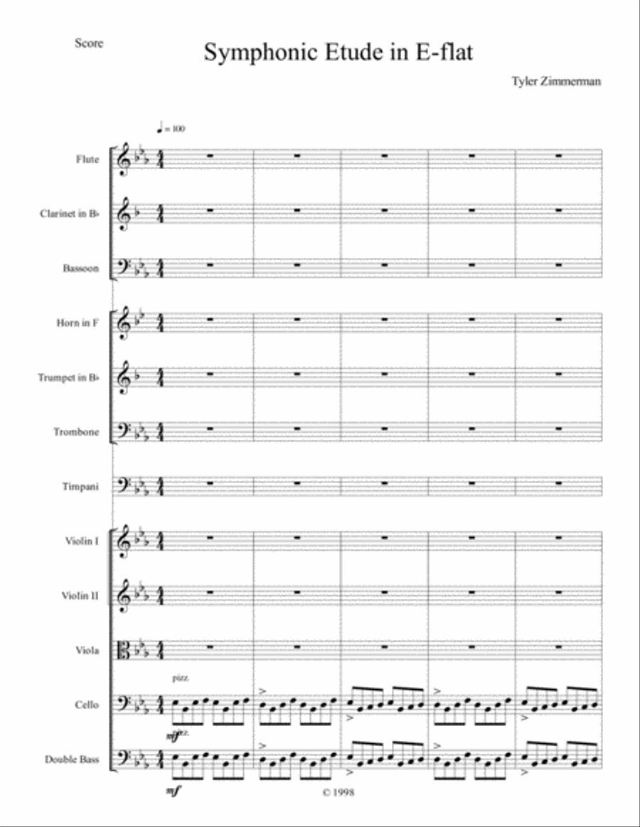 Symphonic Etude in E-Flat Major Full Orchestra scores gallery preview page 1