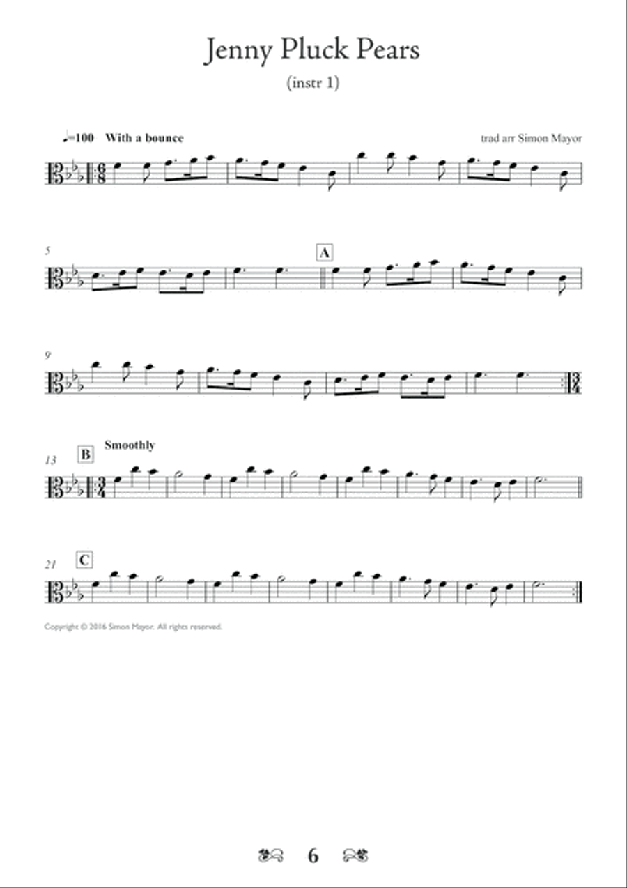Great Duets: 10 Traditional Tunes (alto clef) Set of Parts scores gallery preview page 6
