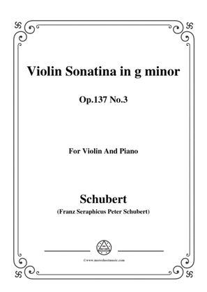 Book cover for Schubert-Violin Sonatina in g minor,Op.137 No.3