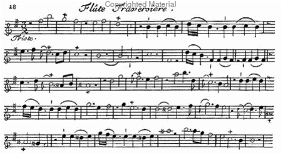 New quartets in the form of six suites, 1738. Flute scores gallery preview page 3