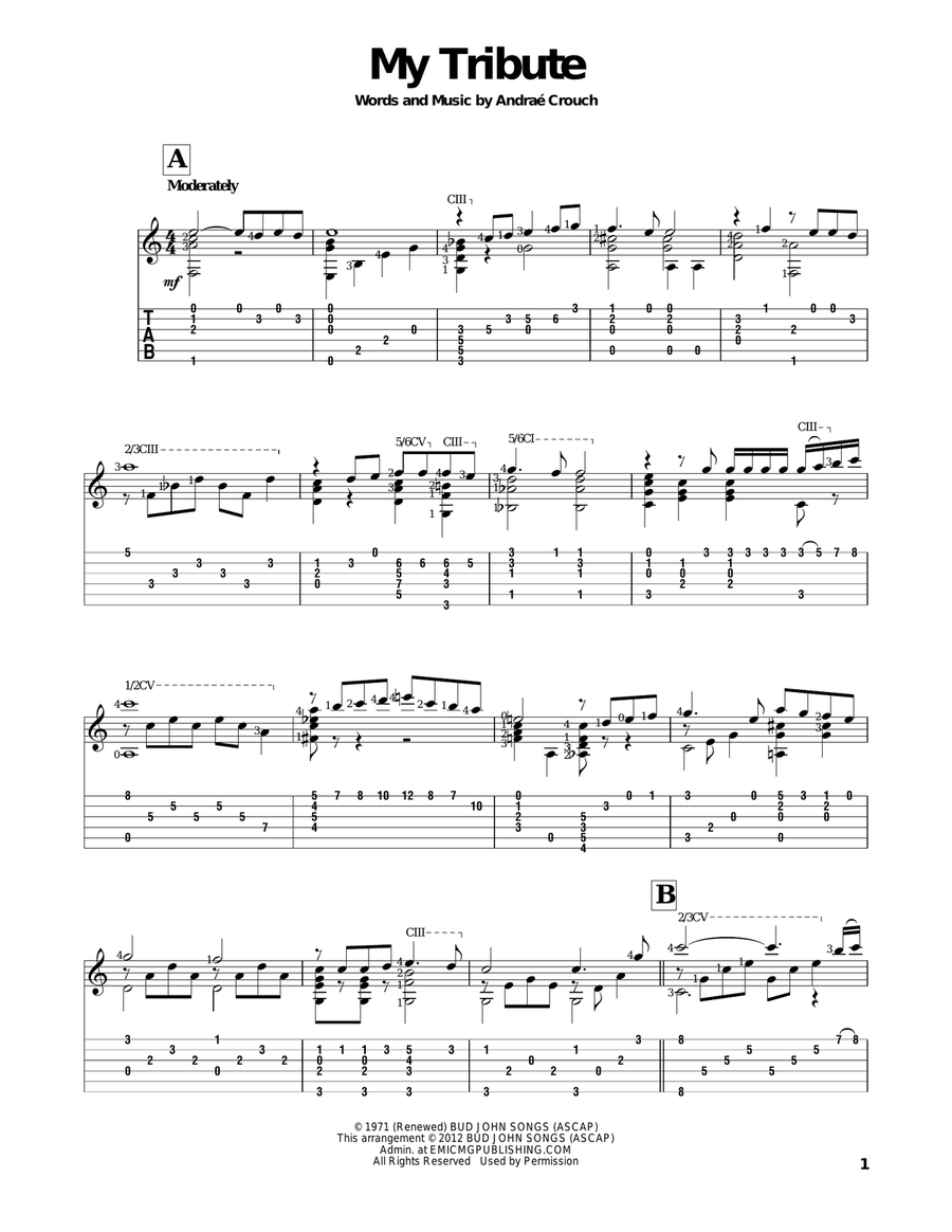 My Tribute Acoustic Guitar scores gallery preview page 1