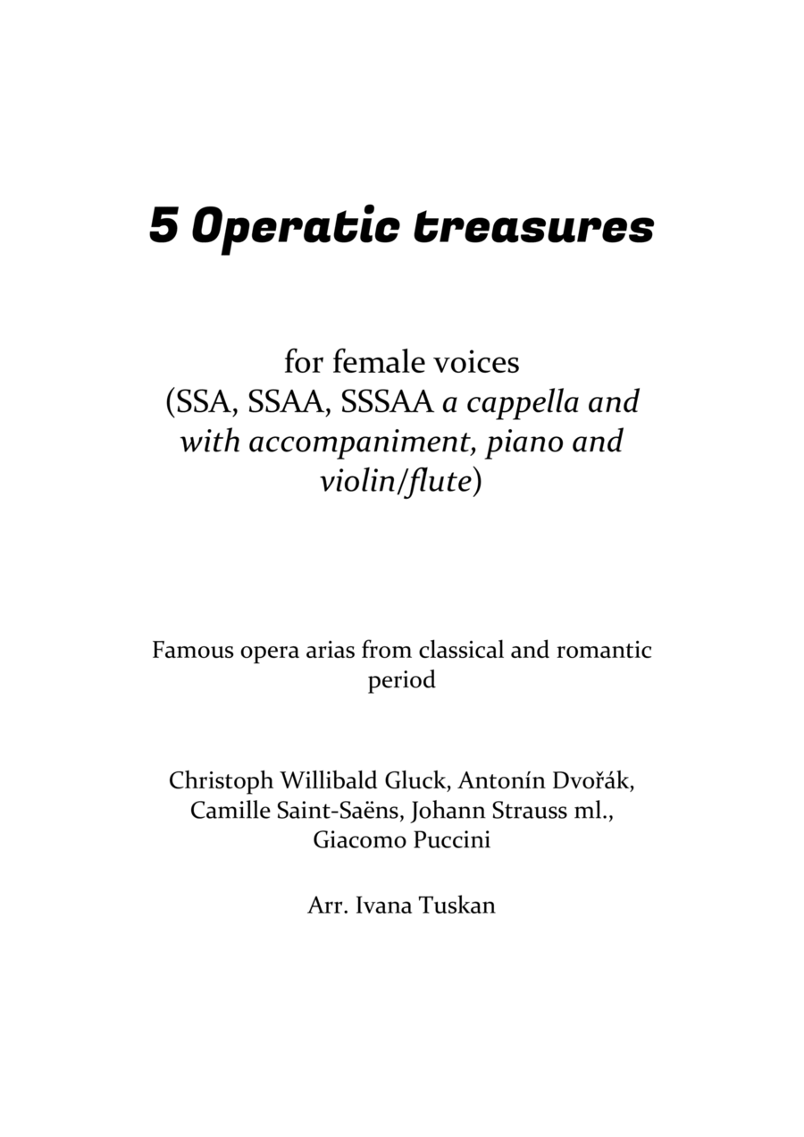 5 Operatic Treasures for female voices (SSA, SSAA, SSSAA) SSAA scores gallery preview page 1