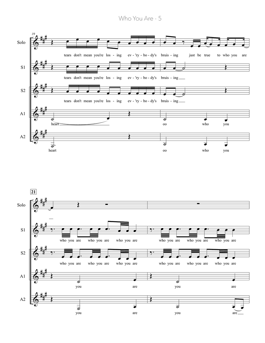 Who You Are SSA scores gallery preview page 5