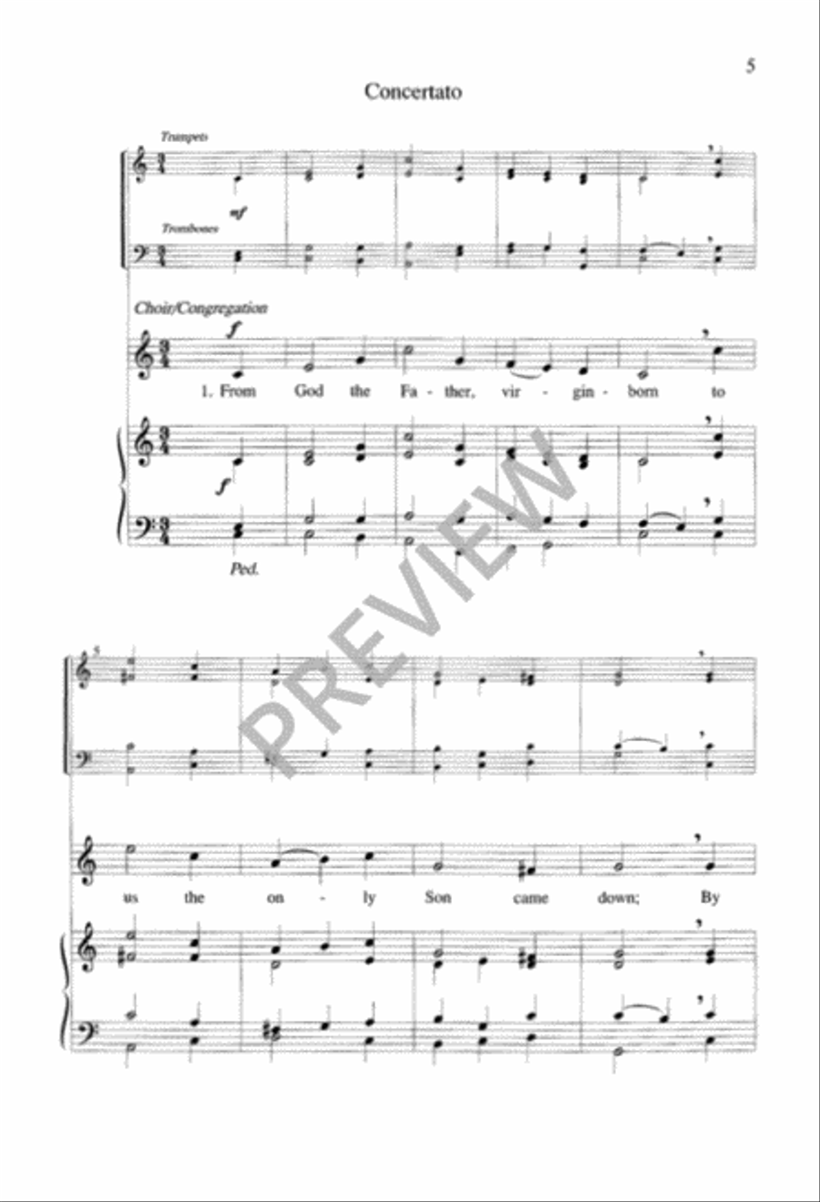 From God the Father, Virgin-Born 4-Part scores gallery preview page 6