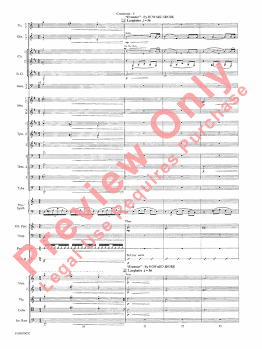 Symphonic Suite from Lord of the Rings: The Two Towers - Conductor Score