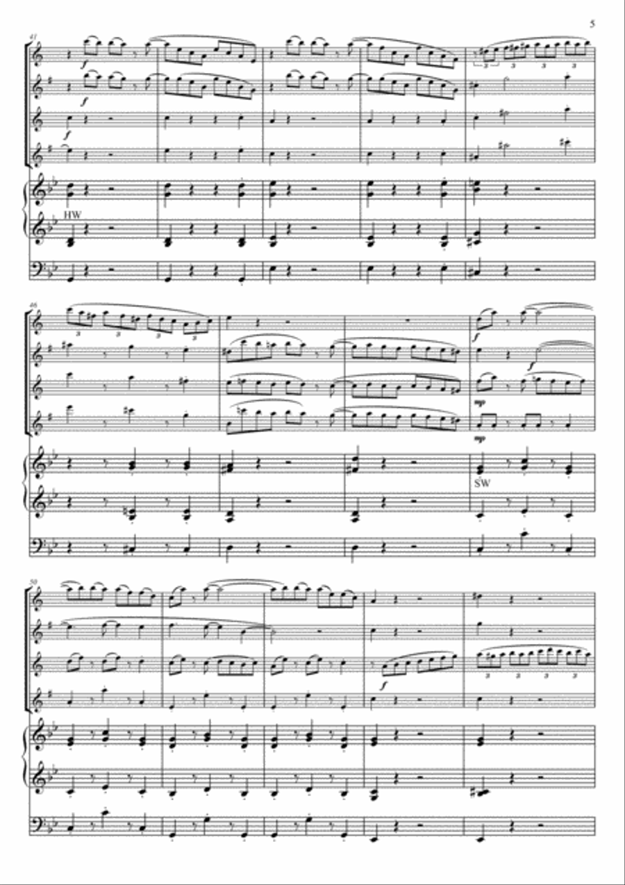 Suite for saxophone quartet & organ Saxophone Quartet scores gallery preview page 5