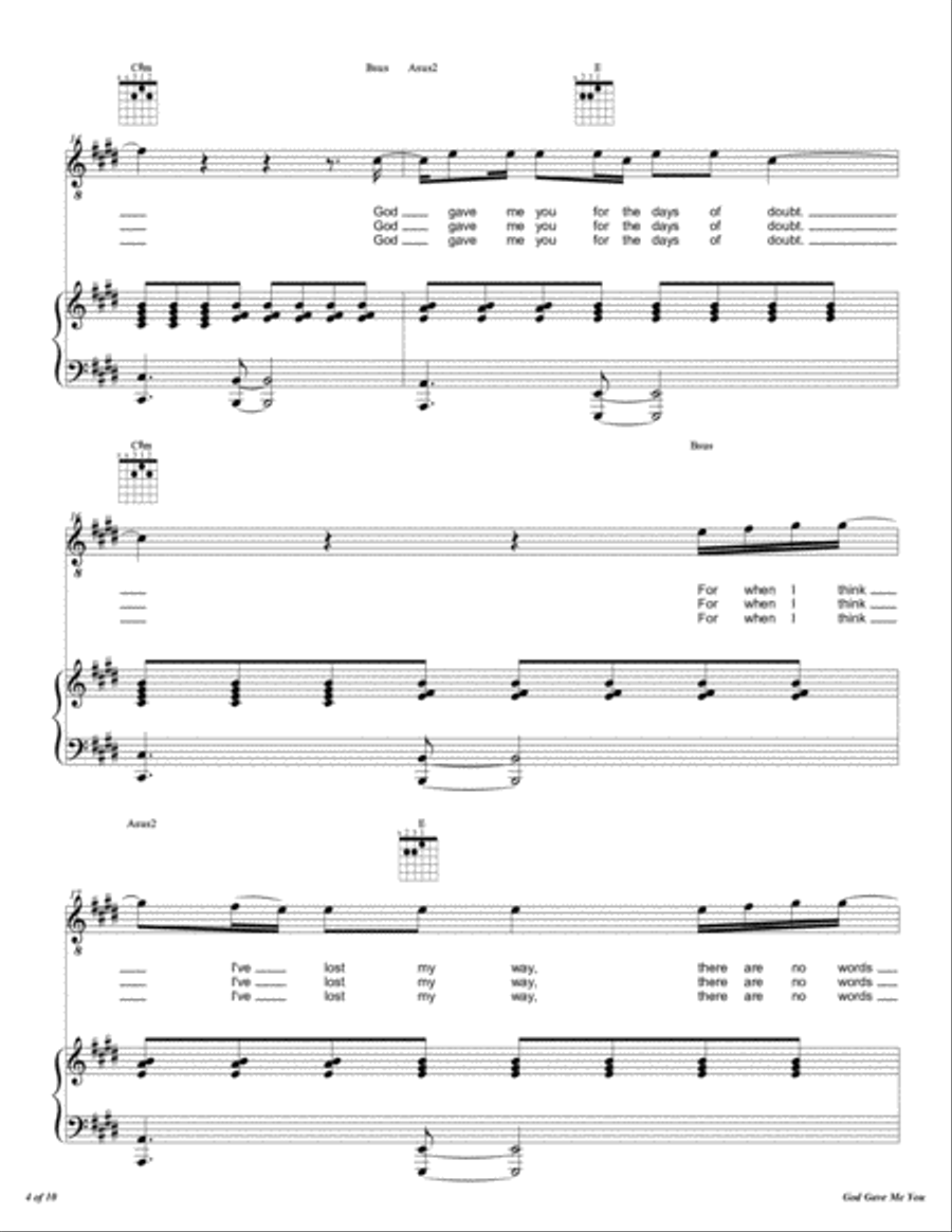 God Gave Me You Voice scores gallery preview page 5