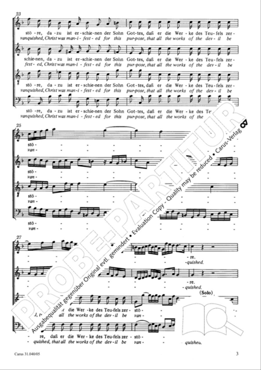 Christ was manifested for this purpose (Dazu ist erschienen der Sohn Gottes) ATB scores gallery preview page 4