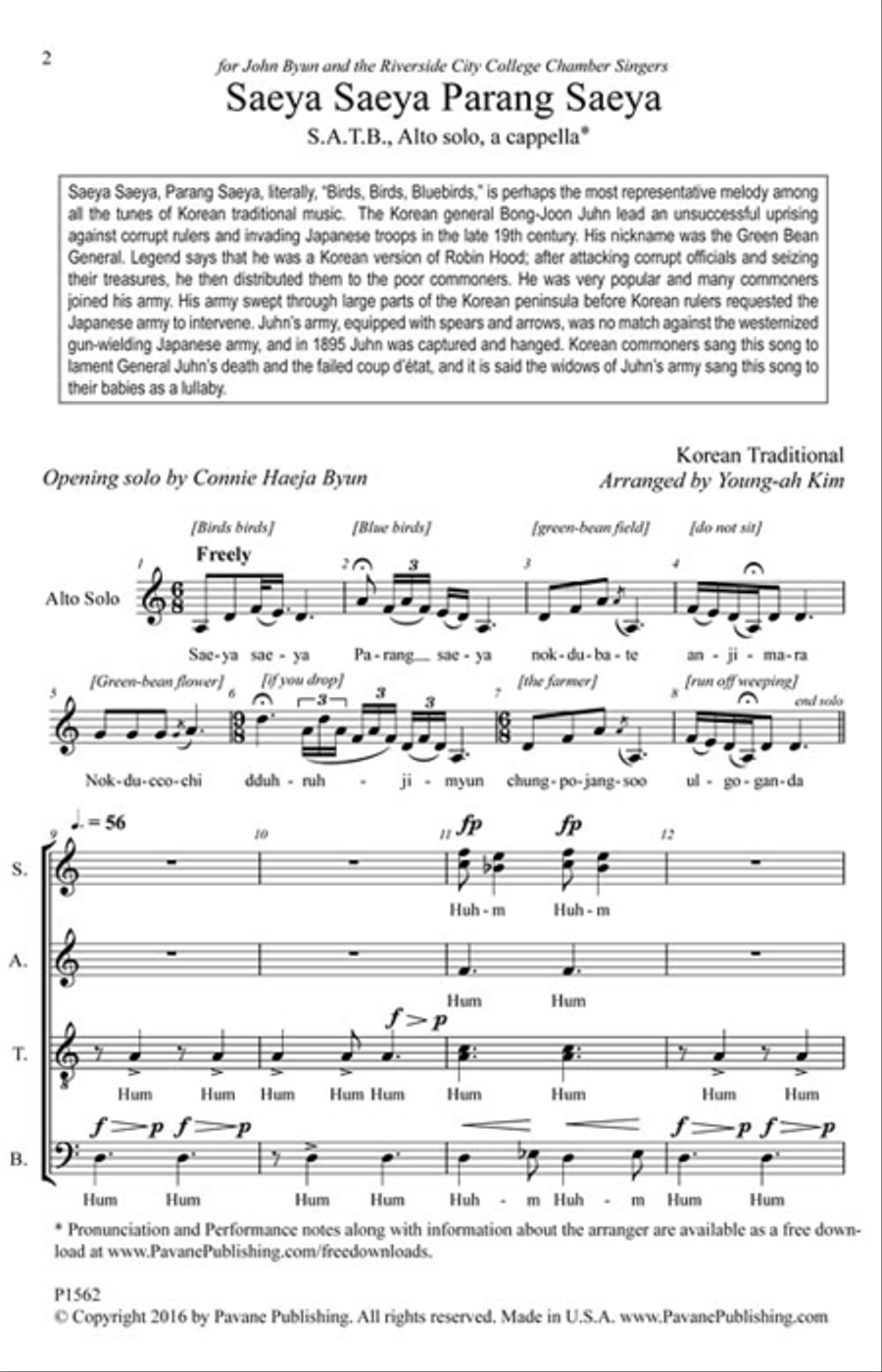 Saeya Saeya Parang Saeya Saeya Saeya Parang Saeya SATTB scores gallery preview page 2