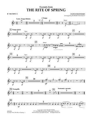 Excerpts from The Rite of Spring - Bb Trumpet 2