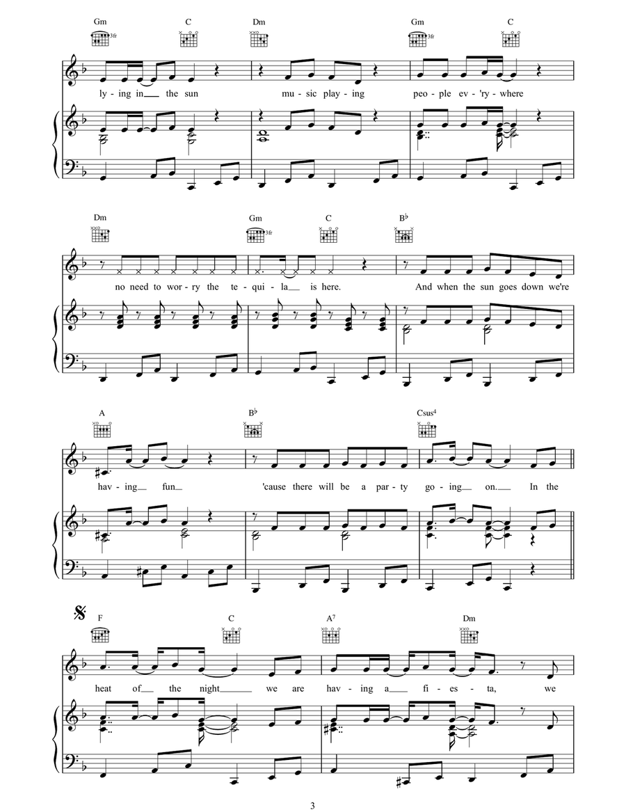 Heat of the Night Heat of the Night Piano, Vocal, Guitar scores gallery preview page 3