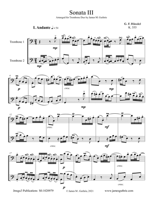 Handel: Sonata No. 3 for Trombone Duo