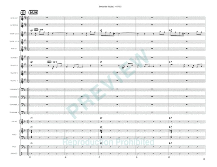 Deck the Halls Deck the Halls Jazz Ensemble scores gallery preview page 12