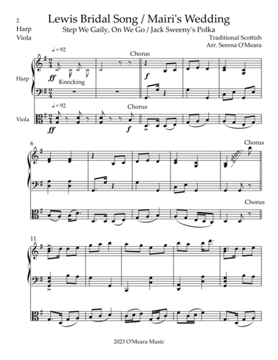 Lewis Bridal Song/Mairi’s Wedding, Duet for Viola & Harp image number null
