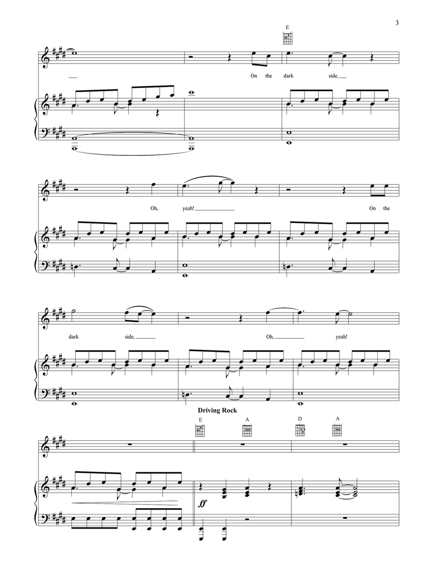 On The Dark Side On The Dark Side Piano, Vocal, Guitar scores gallery preview page 3