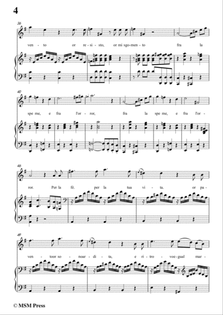 Schubert-Son fra l'onde,in e minor,for Voice&Piano Voice scores gallery preview page 6