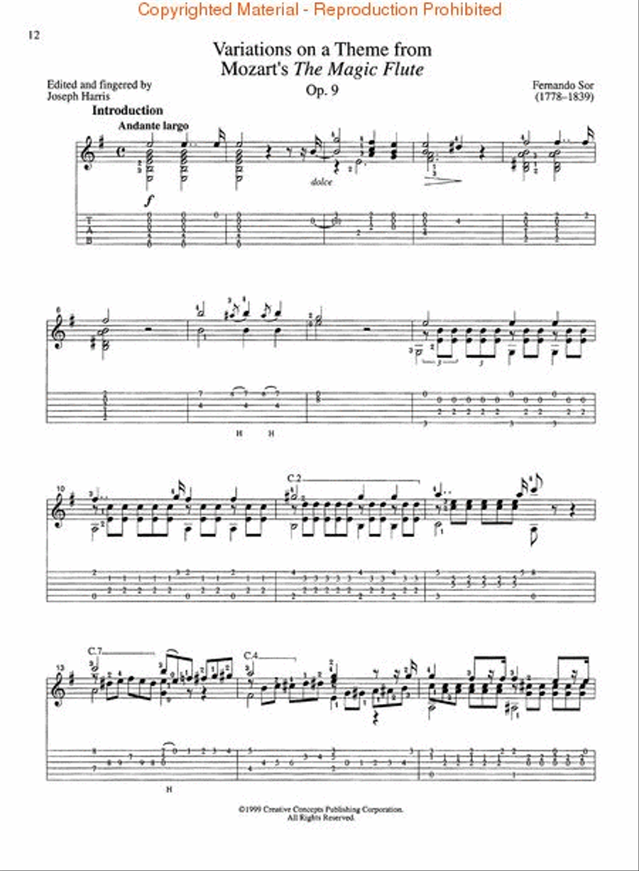 Classical Guitar of Fernando Sor Acoustic Guitar scores gallery preview page 2