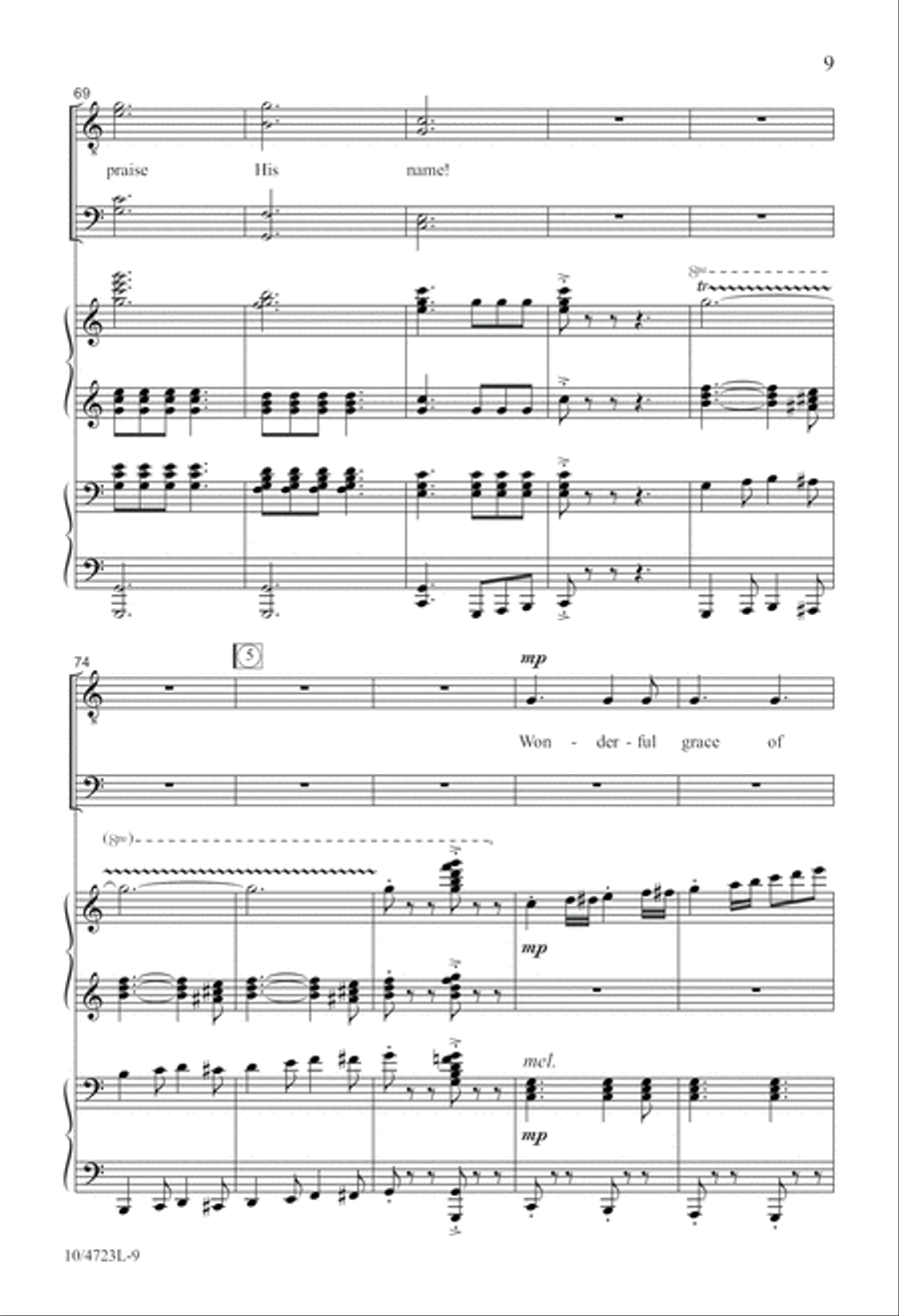 Wonderful Grace of Jesus TTBB scores gallery preview page 9