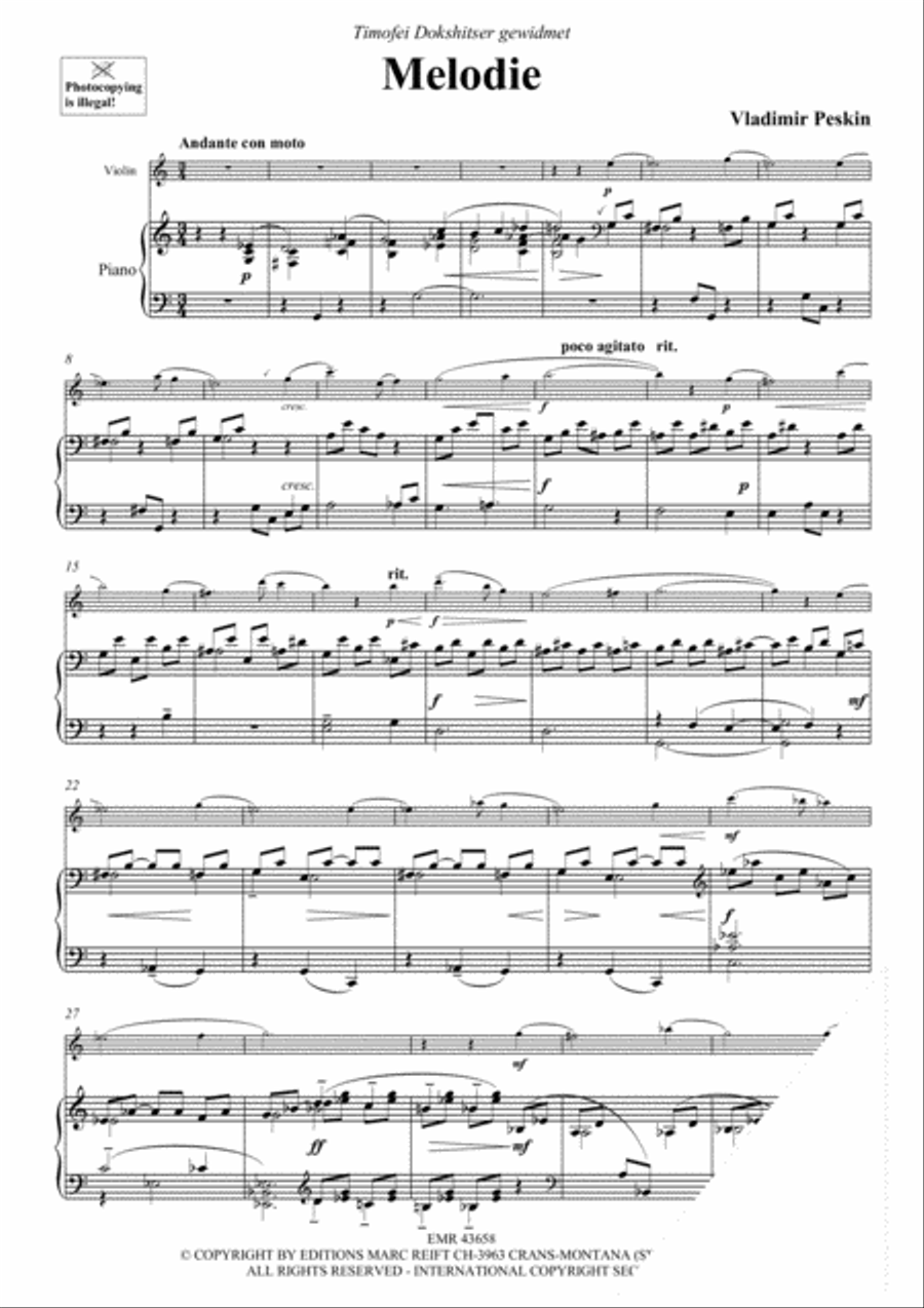 Melodie Melodie Violin Solo scores gallery preview page 3