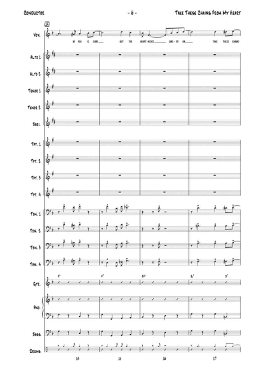 Take These Chains From My Heart Jazz Ensemble scores gallery preview page 6