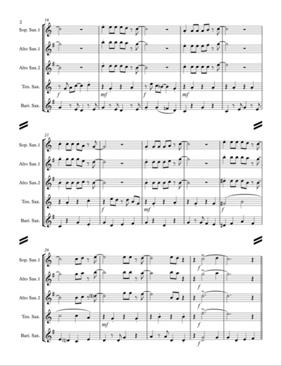 This Little light of Mine (for Saxophone Quartet SATB or AATB) Saxophone Quartet scores gallery preview page 3