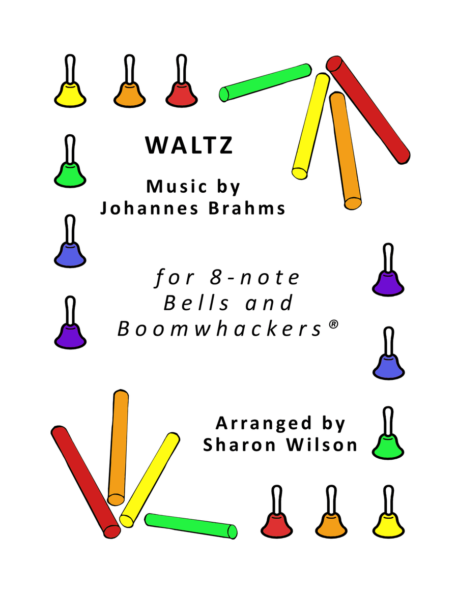 Waltz for 8-note Bells and Boomwhackers® (with Black and White Notes) Handbell Choir scores gallery preview page 1