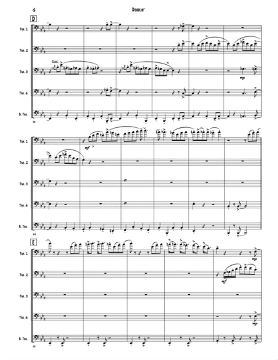 Doodlin' Brass Quintet scores gallery preview page 4