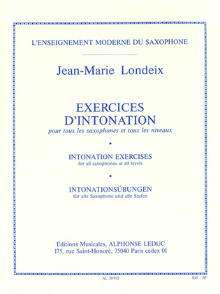 Book cover for Intonation Exercises (saxophones)