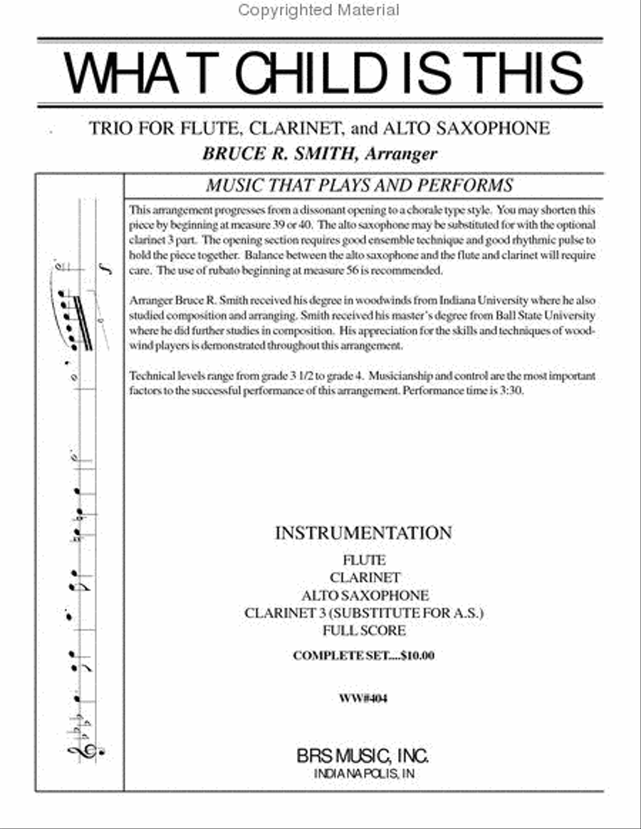 What Child Is This Woodwind Ensemble scores gallery preview page 2