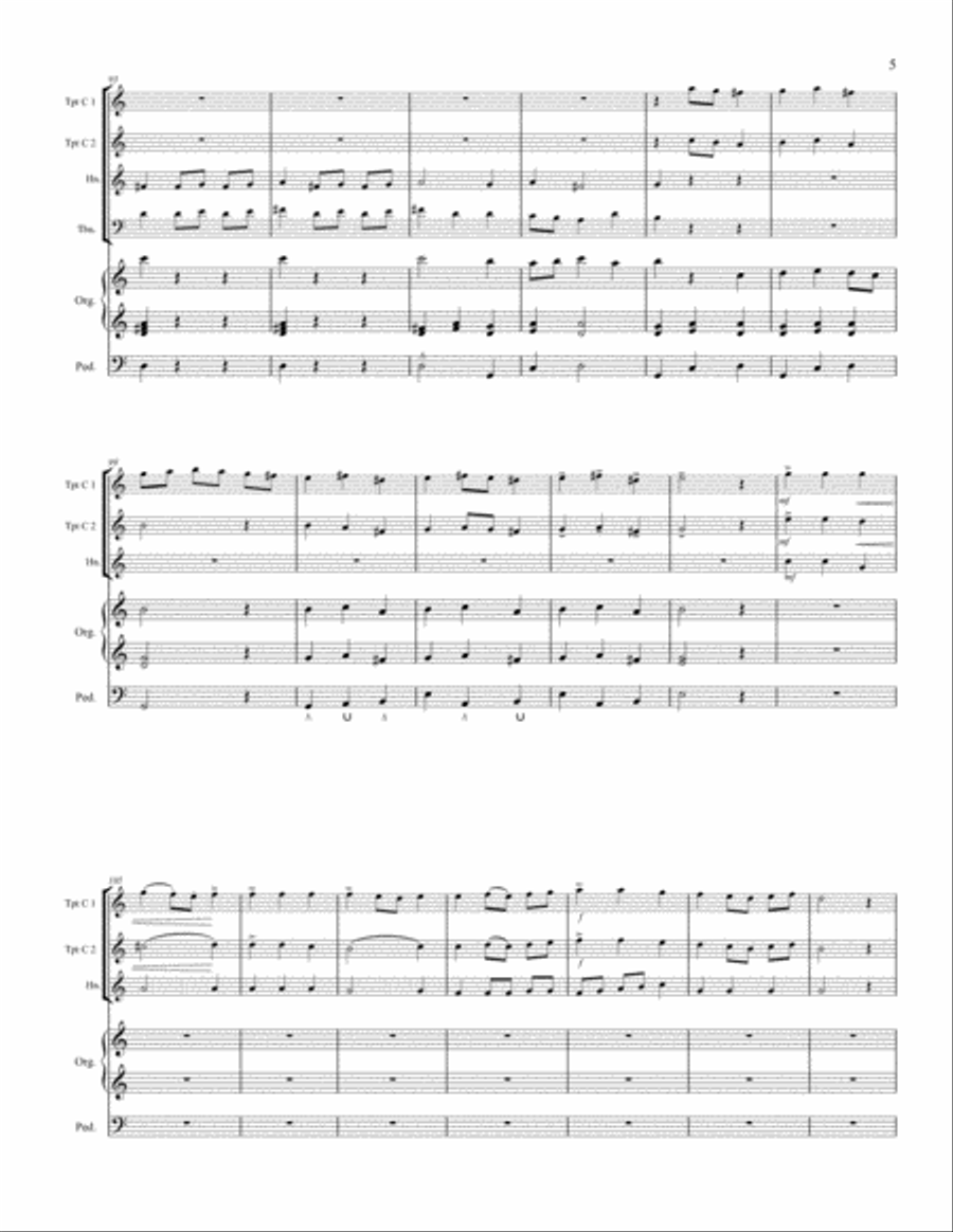 Albinoni Concerto in C Major Opus 7, Number 2 - Brass Quartet and Organ Small Ensemble scores gallery preview page 6