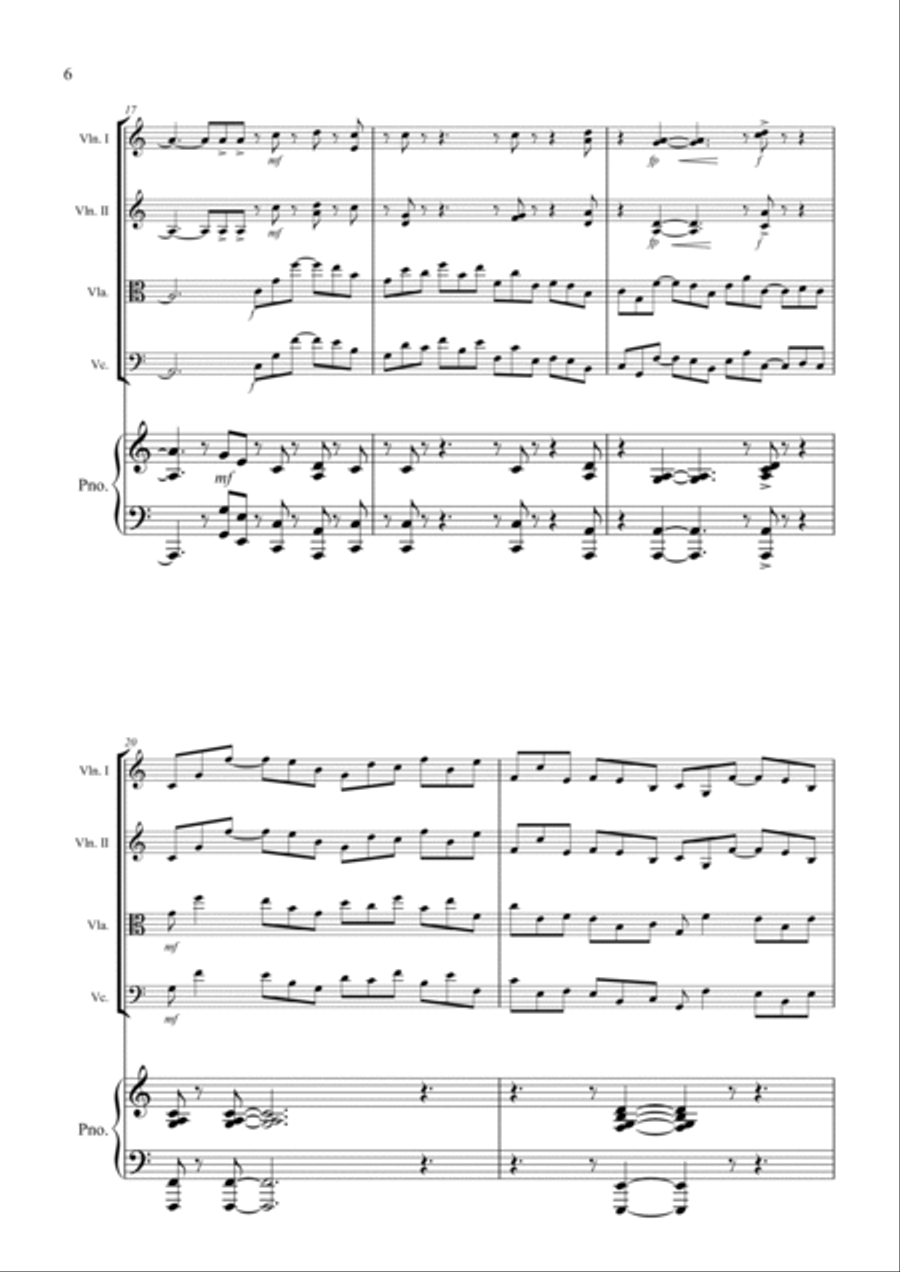 Safika: Three Tales of African Migration (string quintet) Piano Quintet scores gallery preview page 6