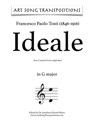 Book cover for TOSTI: Ideale (transposed to G major)