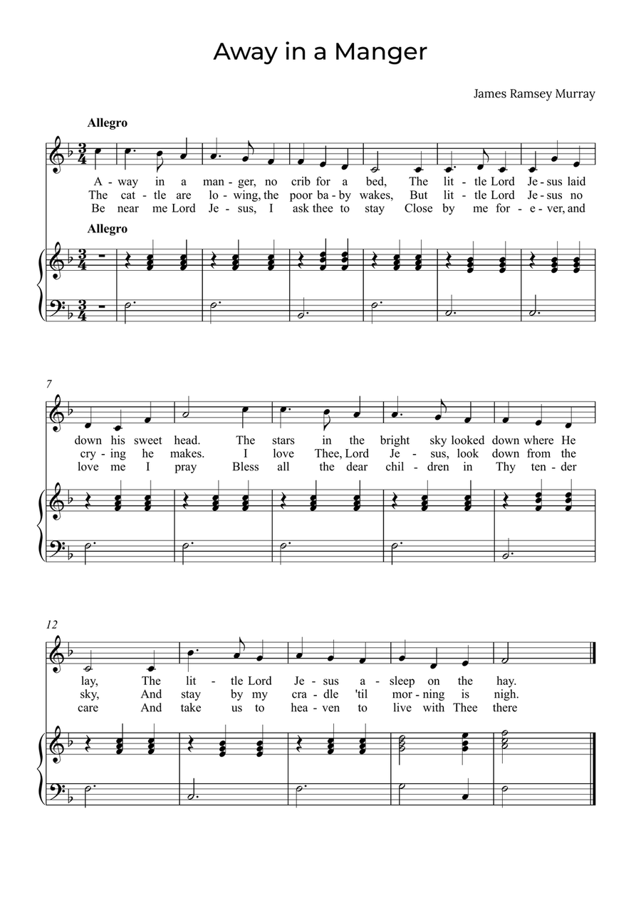 Away in a Manger - Alto in F image number null