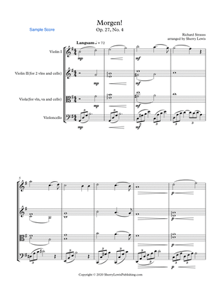 MORGEN! R.Strauss, String Trio, Intermediate Level for 2 violins and cello or violin, viola and cell