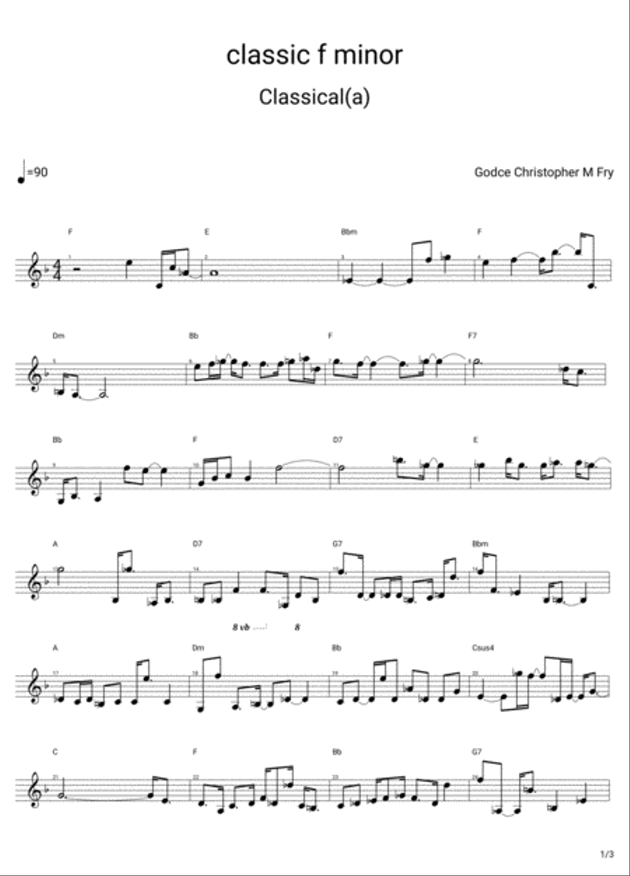 classic f minor String Orchestra scores gallery preview page 1