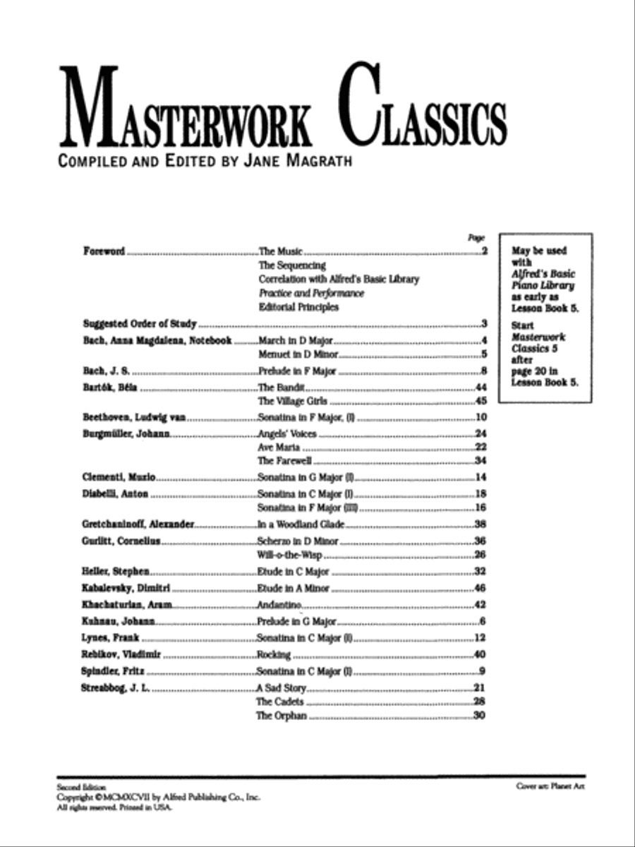 Masterwork Classics - Level 5 (Book & CD) Piano Solo scores gallery preview page 2