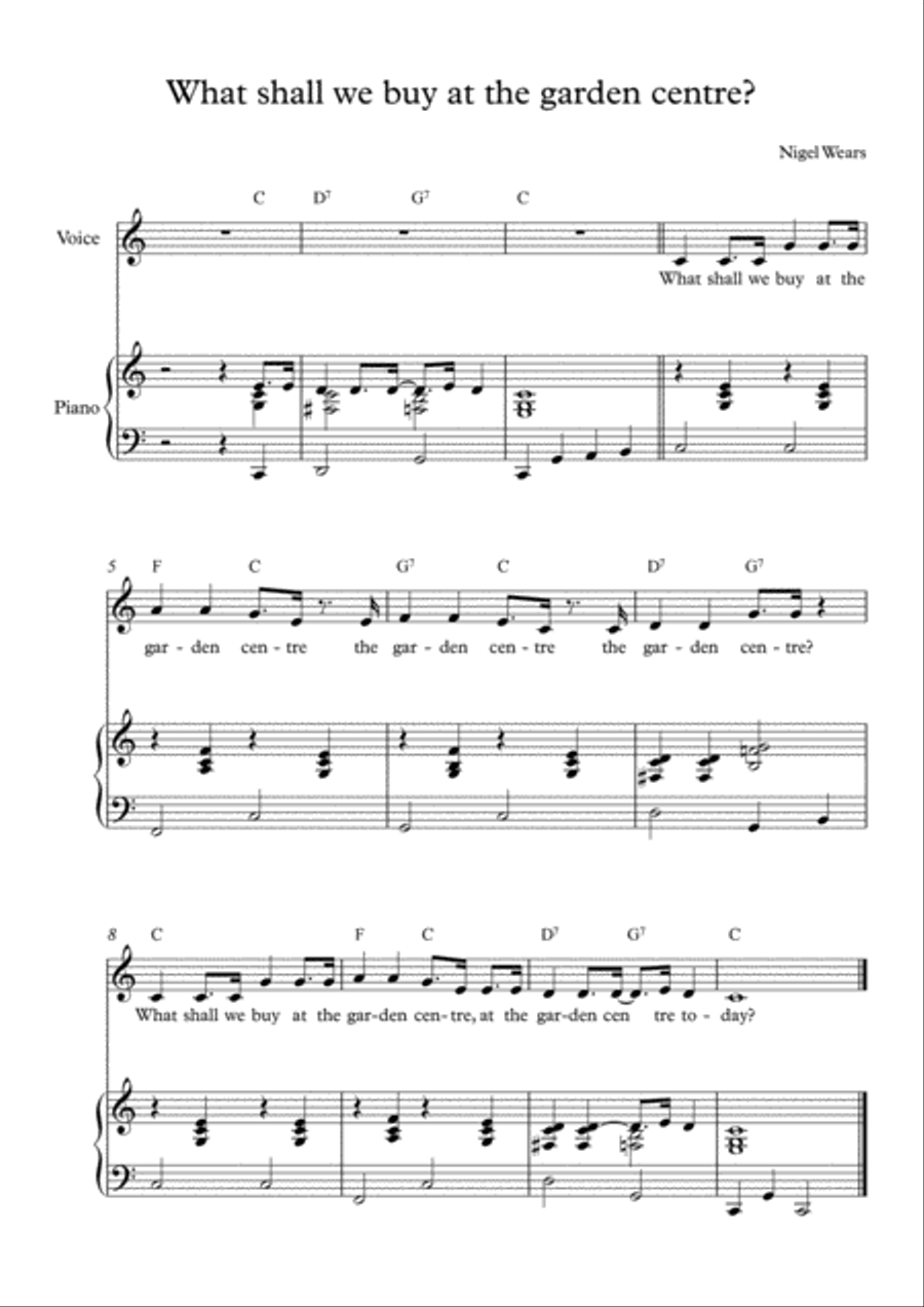 The garden centre Voice Solo scores gallery preview page 1