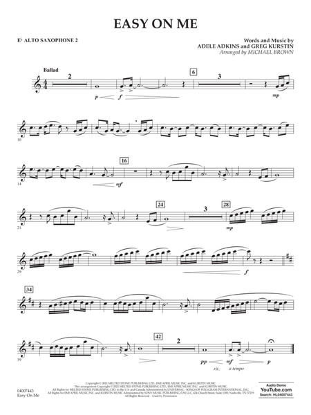 Easy on Me (arr. Michael Brown) - Eb Alto Saxophone 2
